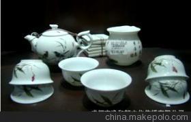 【景德鎮 茶具 陶瓷 套組 景德8頭貼花粉彩套組(荷塘翠鳥)】價格,廠家,圖片,其他茶具,成都市逸和軒文化傳播-